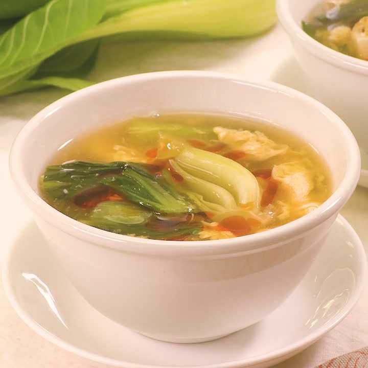 ふんわり トロトロ チンゲン菜と卵の中華スープのレシピ動画 作り方 Delish Kitchen