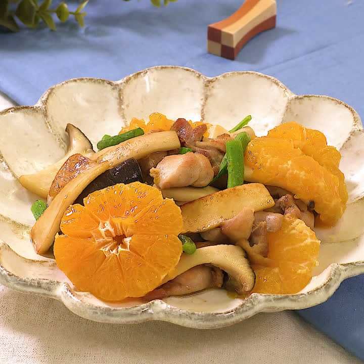 鶏肉のみかん照り焼き