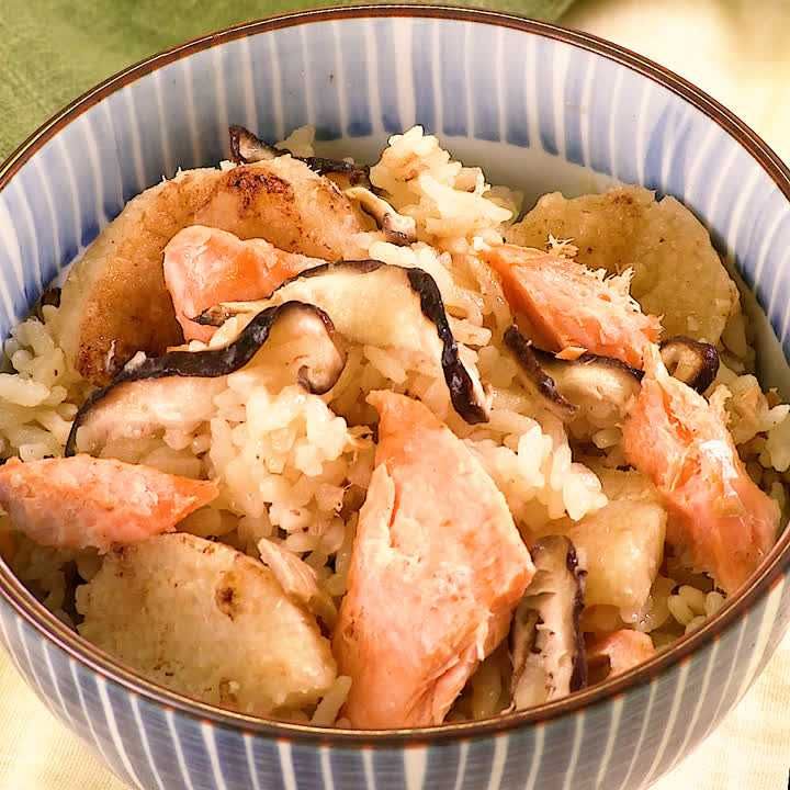 長芋と鮭の炊き込みごはん