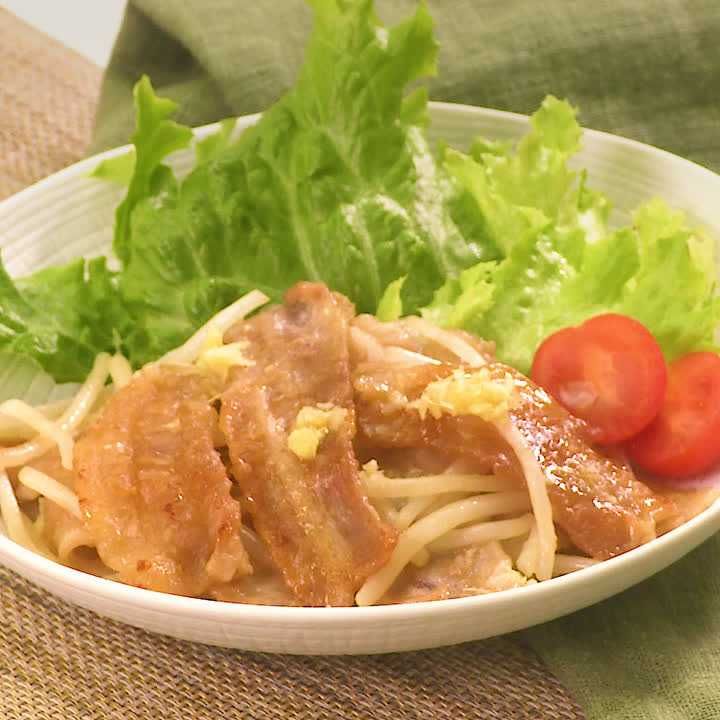 たっぷりもやしの生姜焼き