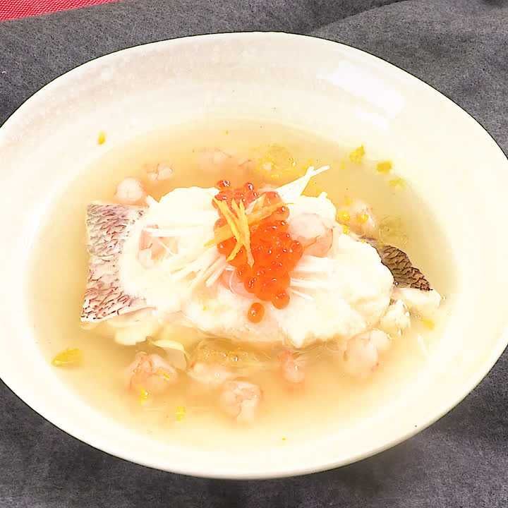 鯛のかぶら蒸し　柚子あんかけ