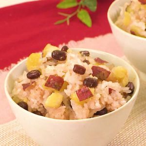 「さつまいもお赤飯」のレシピ動画