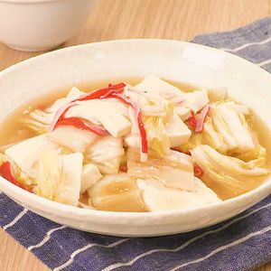 「豆腐と白菜のうま煮」のレシピ動画