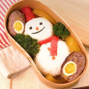 「雪だるまとうずらの卵入りミートボール弁当」のレシピ動画