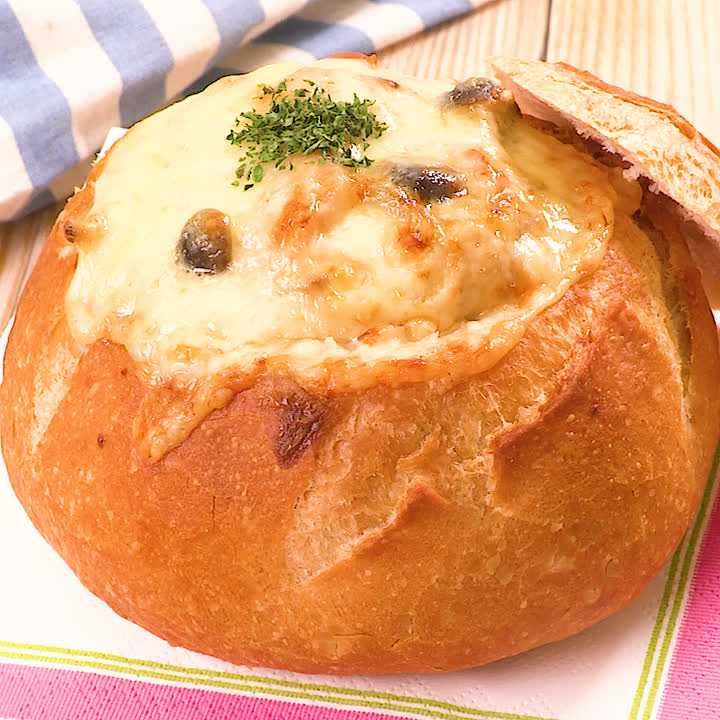 器ごと食べられちゃう 丸ごとパングラタンのレシピ動画 作り方 Delish Kitchen