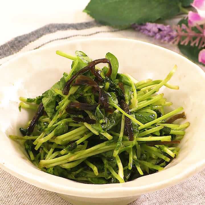 豆苗の塩昆布漬け