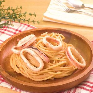 「たらことイカのパスタ」のレシピ動画