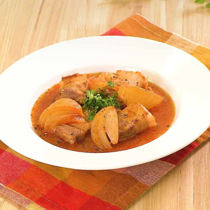 豚バラ肉のデミソース煮