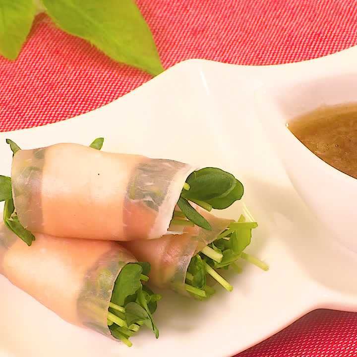 豆苗の生ハム巻き