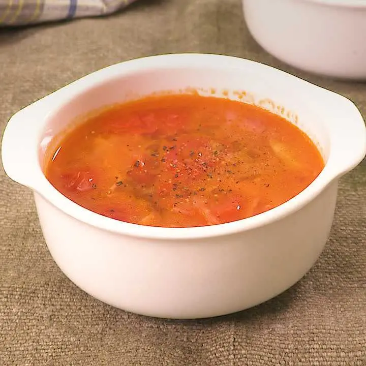 たっぷりミニトマトのガーリックスープ