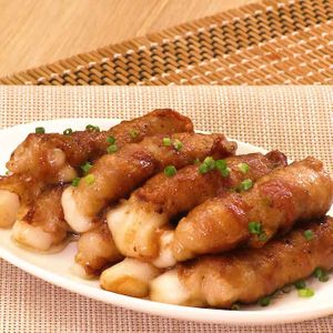 「餅入り肉巻き」のレシピ動画