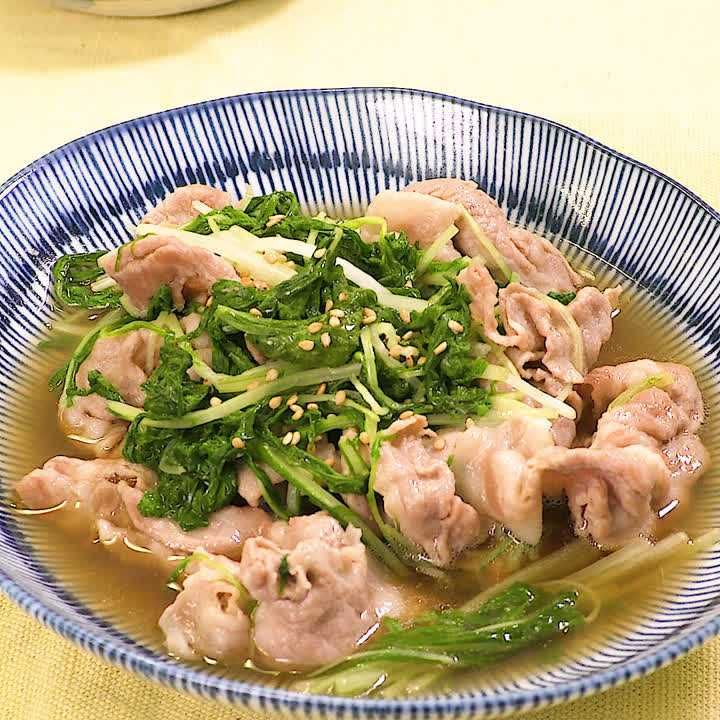 水菜と豚肉のさっと煮