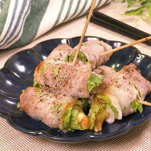 「レタスチーズ巻き焼き串」のレシピ動画