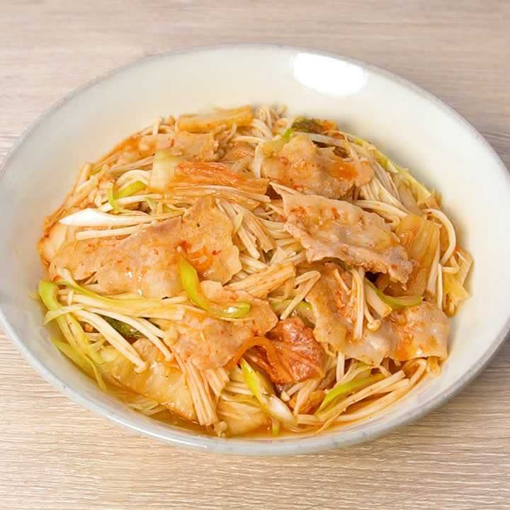 えのきと豚肉のレンジ蒸し