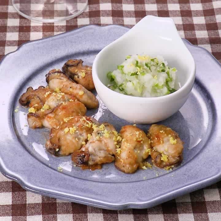 牡蠣のソテーレモンおろし添え