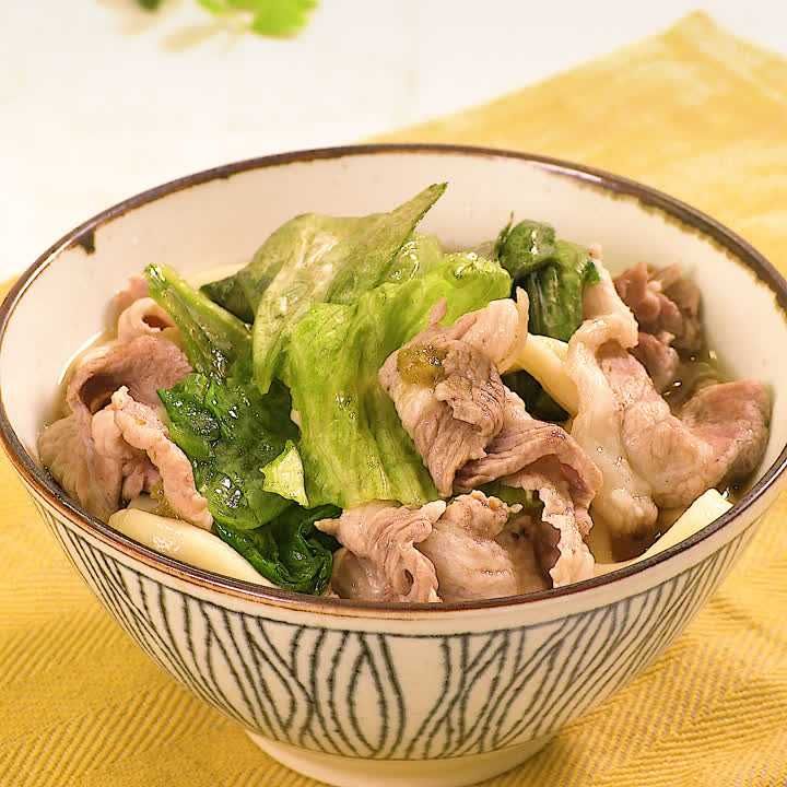 体あったまる 豚レタスうどんのレシピ動画 作り方 Delish Kitchen