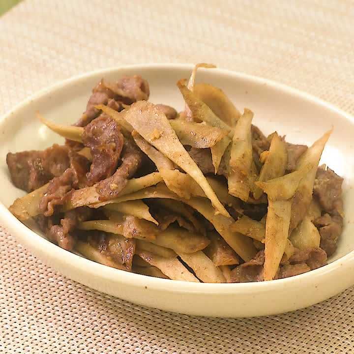 ごぼうと牛肉のみそきんぴら