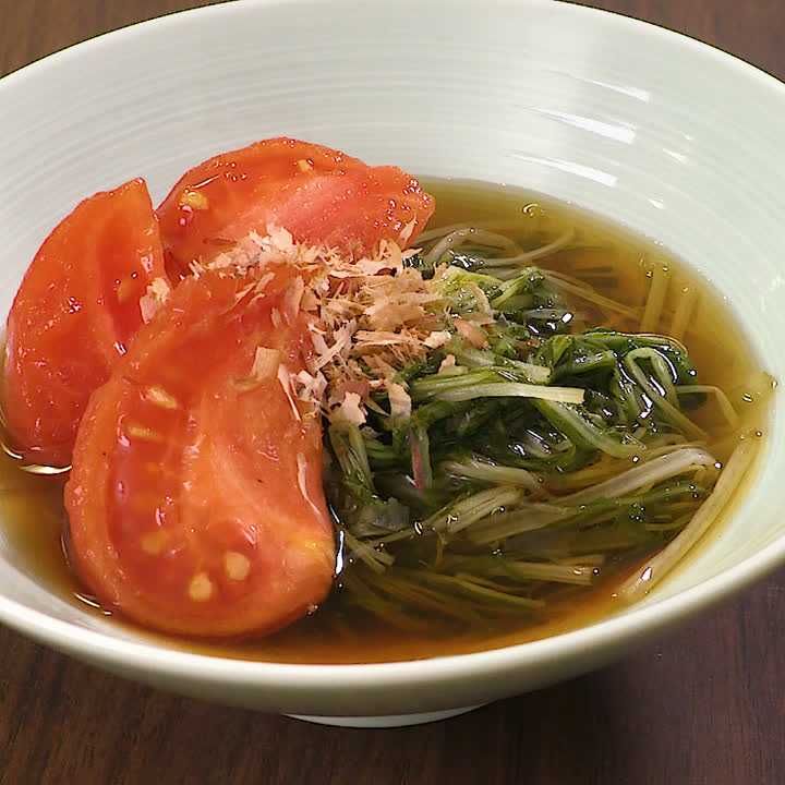 トマトと水菜の煮浸し