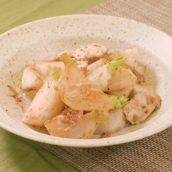 かぶとささみの梅にんにく炒め