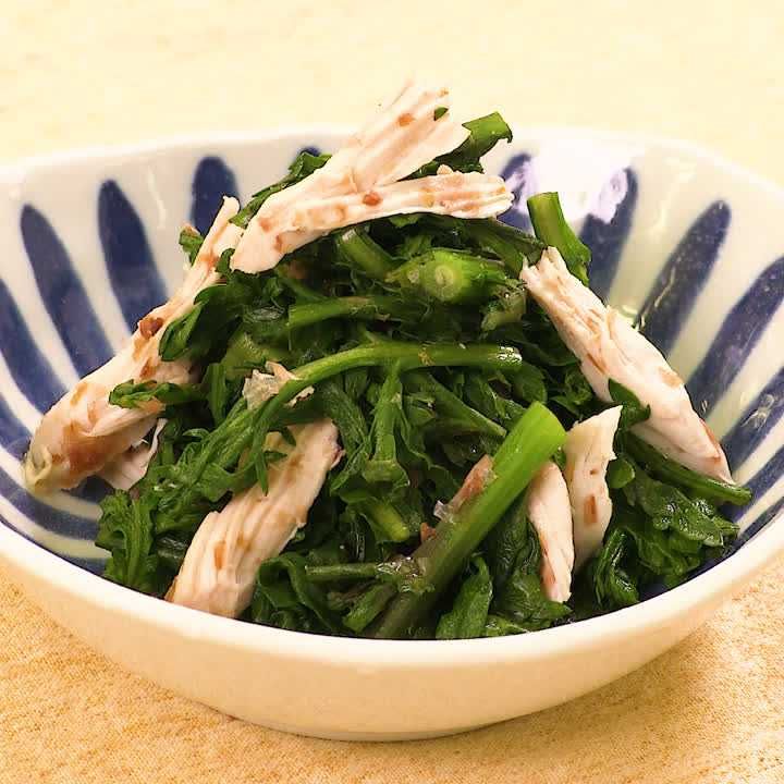 春菊とささみのポン酢和え