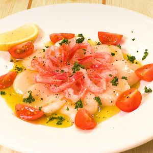 甘えびとホタテのカルパッチョ