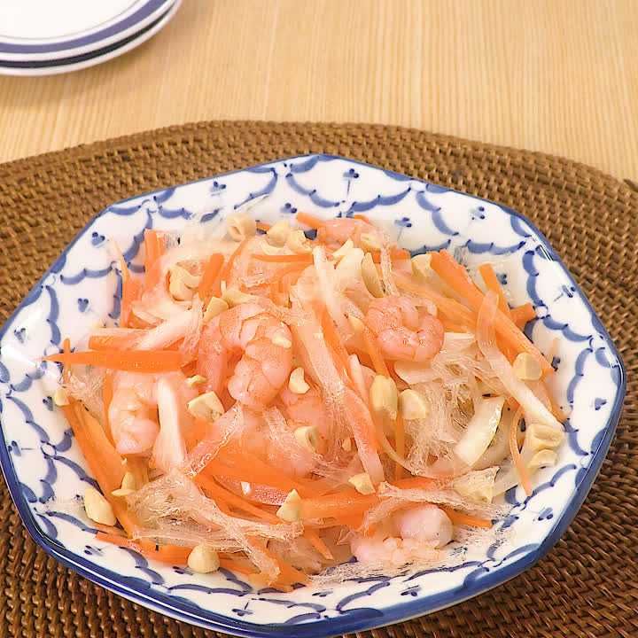 糸寒天とえびのエスニック和え