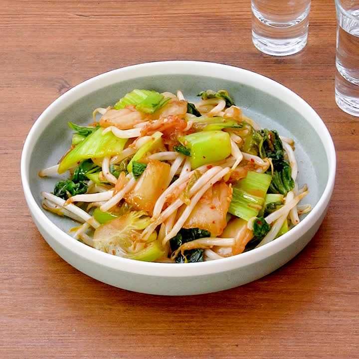 チンゲン菜のキムチあえ