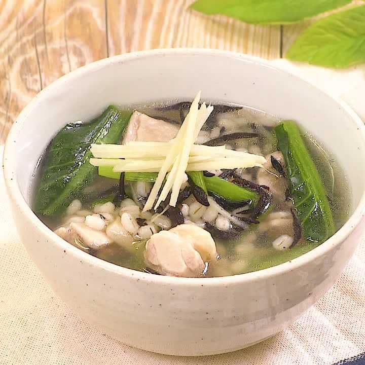 ひじきともち麦のスープ