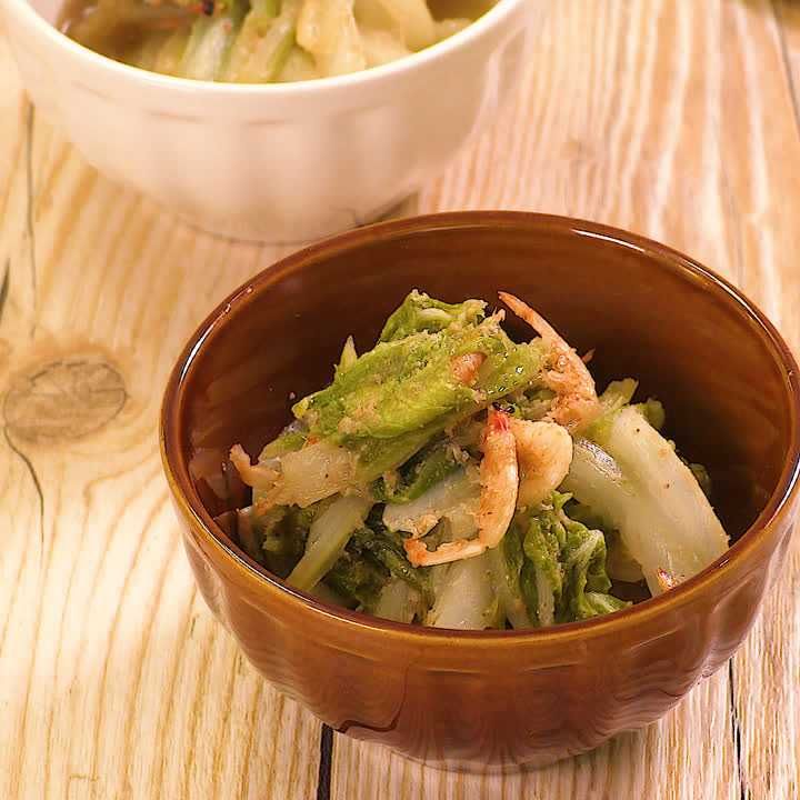 白菜と桜エビのゴマ煮