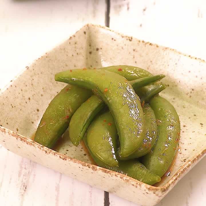 スナップえんどうのオイスター醤油漬け