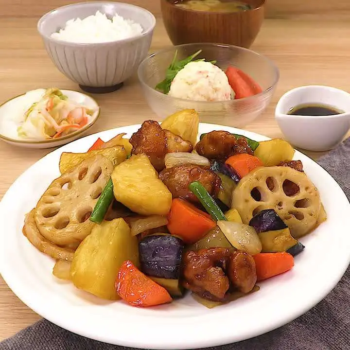 鶏と野菜の黒酢あん