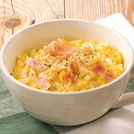 レンジでパパッと カルボナーラリゾットのレシピ動画 作り方 Delish Kitchen