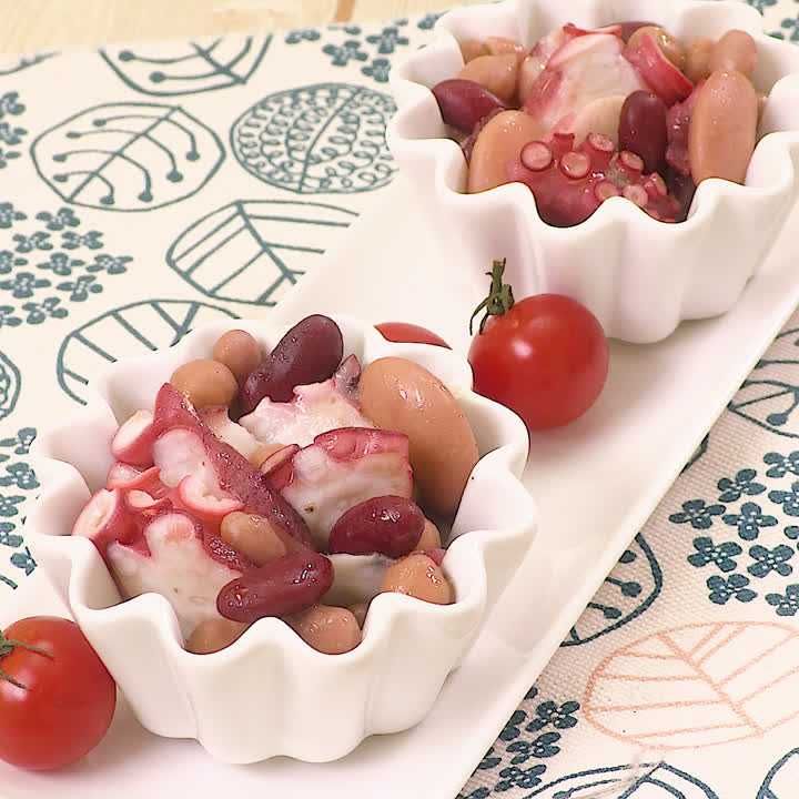 たこと豆のアンチョビマリネ