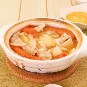 「豚肉とトマトのすき煮鍋」のレシピ動画