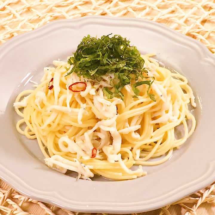 しらうおとにんにくのスパゲティ