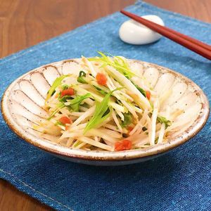 「水菜ともやしの梅ぽん酢和え」のレシピ動画