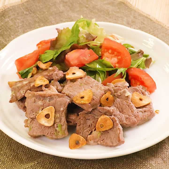 牛ステーキの塩ねぎだれ