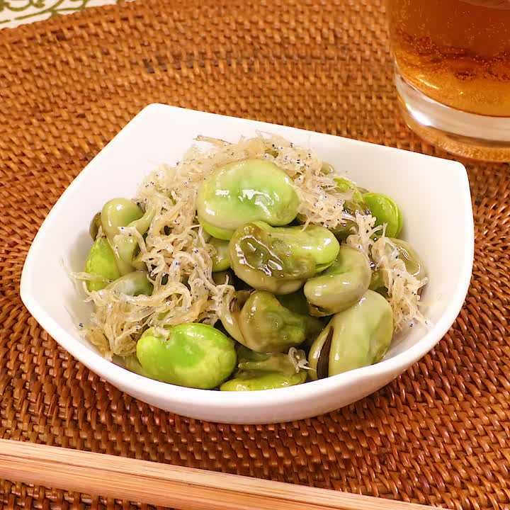 そら豆とカリカリじゃこ揚げ