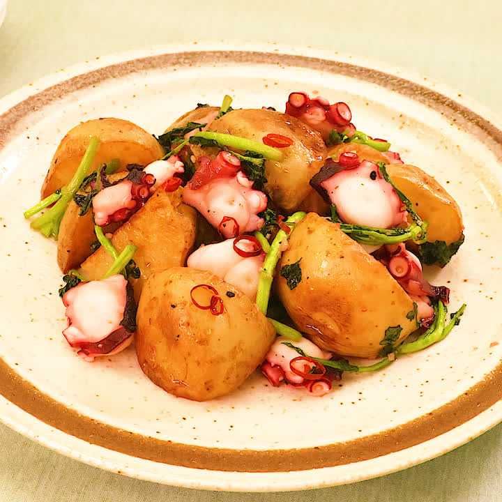 新じゃがとたこのペペロン炒め