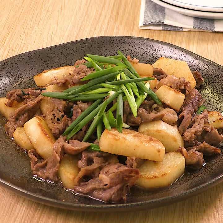 牛肉と長芋の甘辛醤油炒め