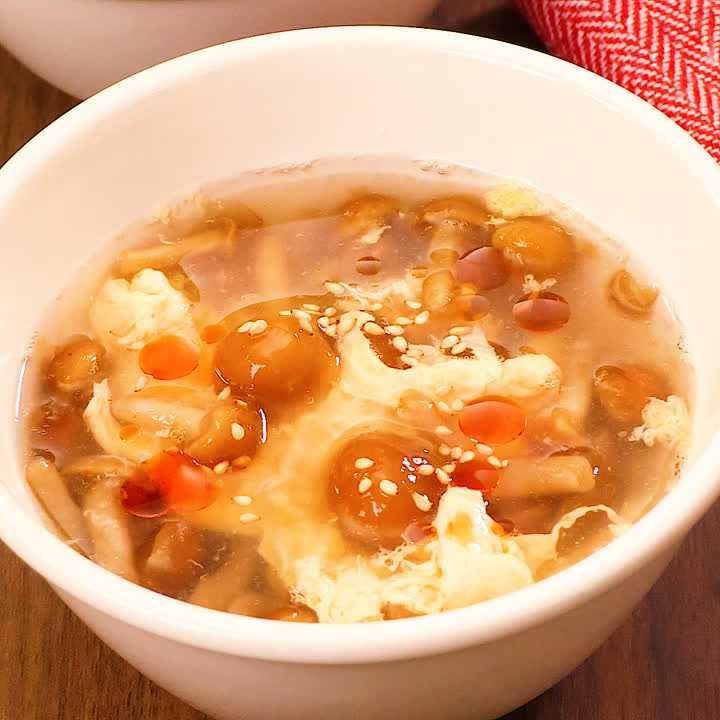 なめことザーサイの中華風スープ