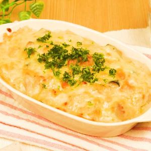 「鶏肉とひらたけのクリームドリア」のレシピ動画
