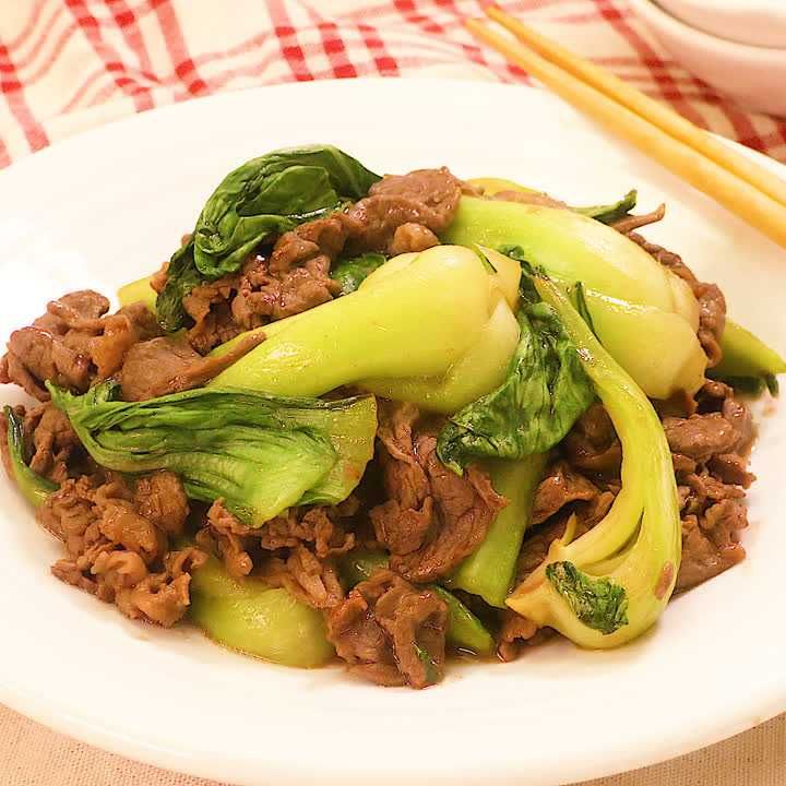 牛肉とチンゲン菜のオイスター炒め