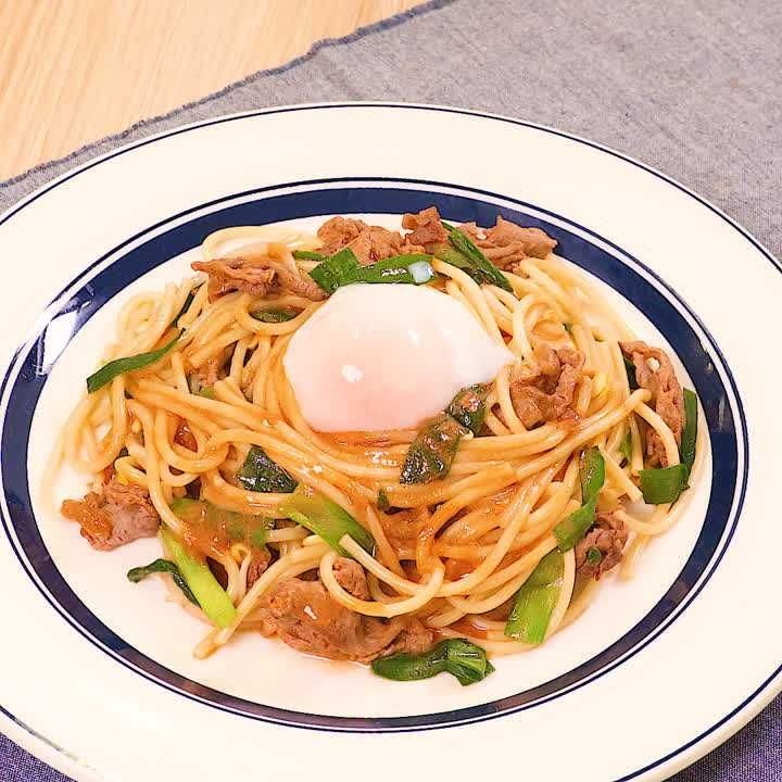 牛肉のプルコギ風ワンパンスパゲッティ