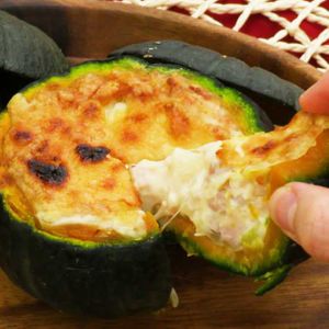 [幼児食]丸ごとかぼちゃグラタン