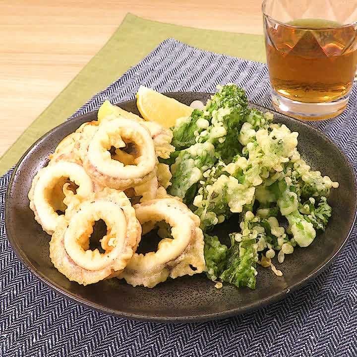 いかと菜の花のフリット
