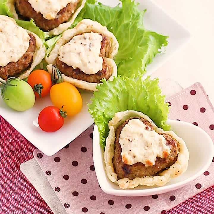 ハートのハンバーグクリームパイ
