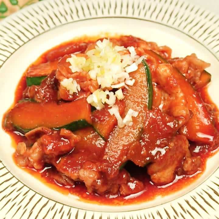 豚ロースとかぼちゃのコチュジャン炒め