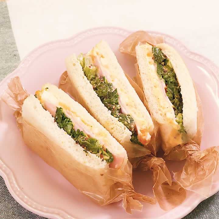 彩りもきれい 菜の花のサンドイッチのレシピ動画 作り方 Delish Kitchen