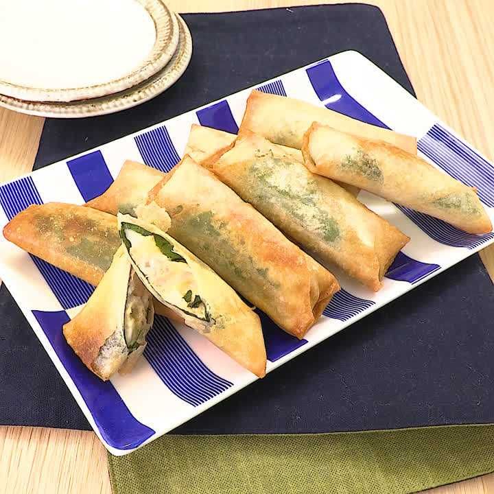 里芋とツナチーズの春巻き